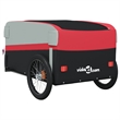 Pemberly Row Sturdy 99.2 lb Iron Bike Trailer in Black and Red