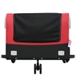 Pemberly Row Sturdy 99.2 lb Iron Bike Trailer in Black and Red
