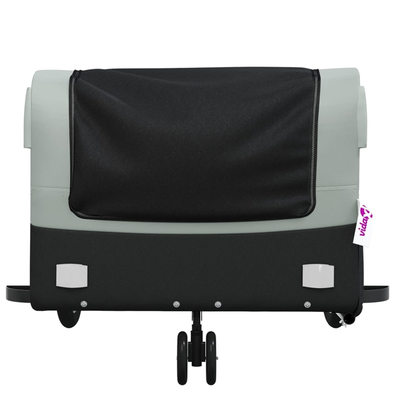 Pemberly Row Sturdy 99.2 lb Iron Bike Trailer in Black and Gray