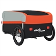 Pemberly Row Sturdy 99.2 lb Iron Bike Trailer in Black and Orange