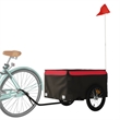 Pemberly Row Sturdy 99.2 lb Iron Bike Trailer in Black and Red
