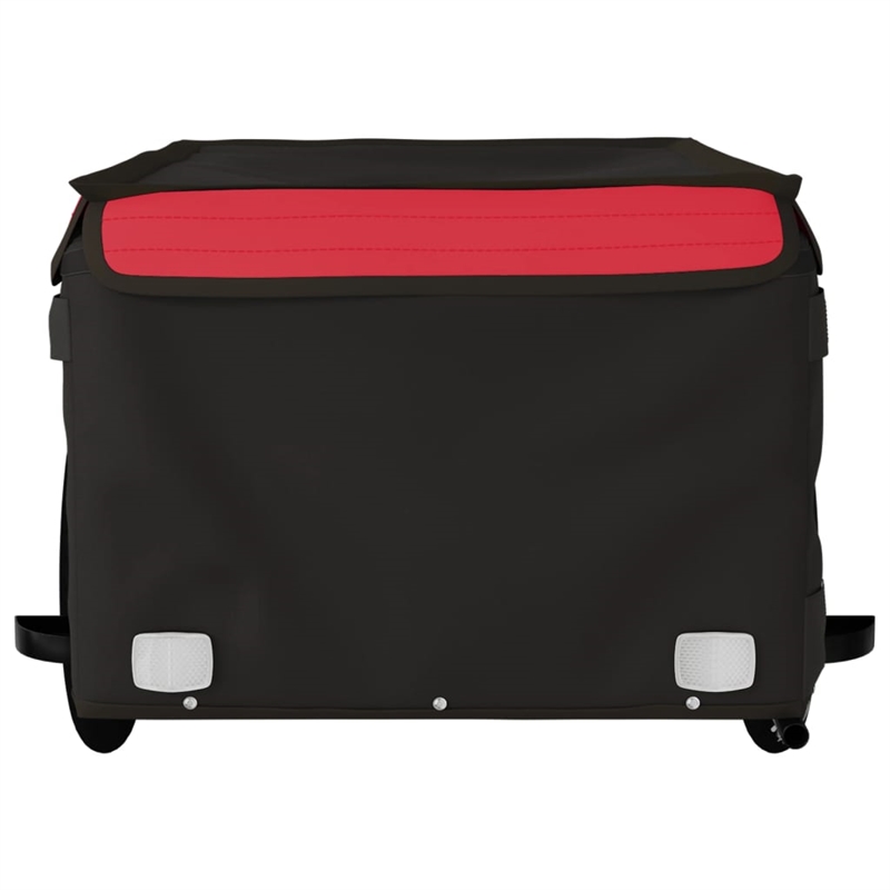 Pemberly Row Sturdy 99.2 lb Iron Bike Trailer in Black and Red