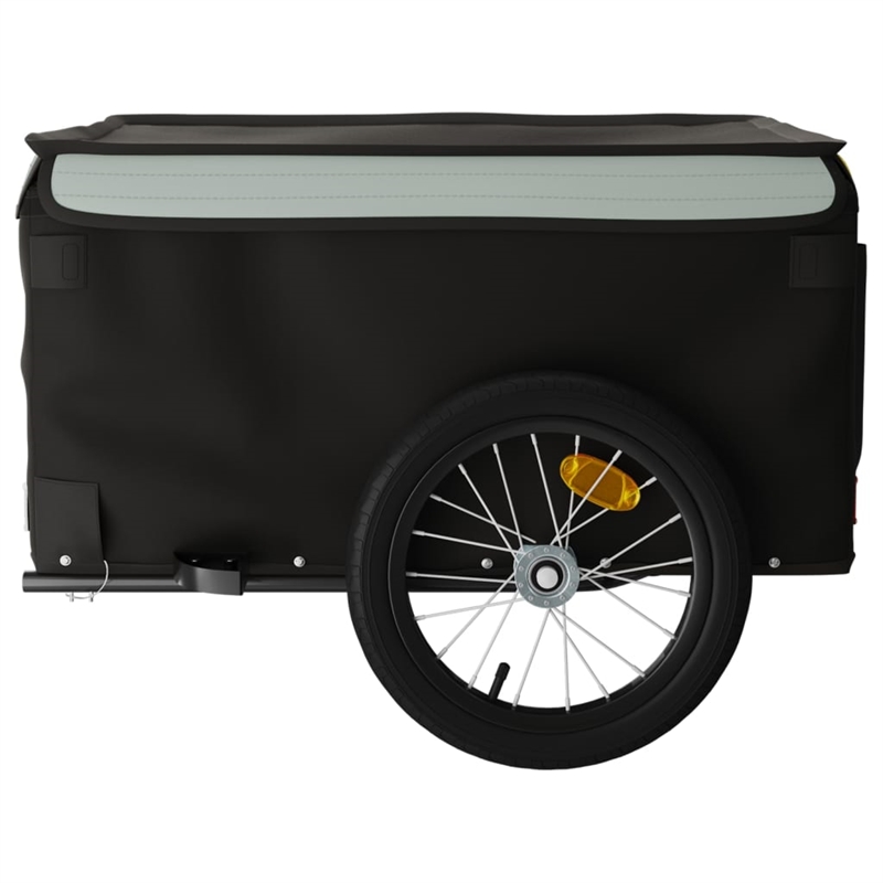 Pemberly Row Sturdy 99.2 lb Iron Bike Trailer in Black and Gray