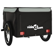 Pemberly Row Sturdy 99.2 lb Iron Bike Trailer in Black and Gray