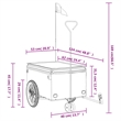 Pemberly Row Sturdy 66.1 lb Iron Bike Trailer in Black and Red