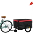 Pemberly Row Sturdy 66.1 lb Iron Bike Trailer in Black and Red