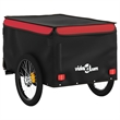 Pemberly Row Sturdy 66.1 lb Iron Bike Trailer in Black and Red