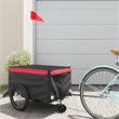 Pemberly Row Sturdy 66.1 lb Iron Bike Trailer in Black and Red