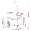 Pemberly Row Sturdy 99.2 lb Iron Bike Trailer in Black and Red