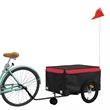 Pemberly Row Sturdy 99.2 lb Iron Bike Trailer in Black and Red