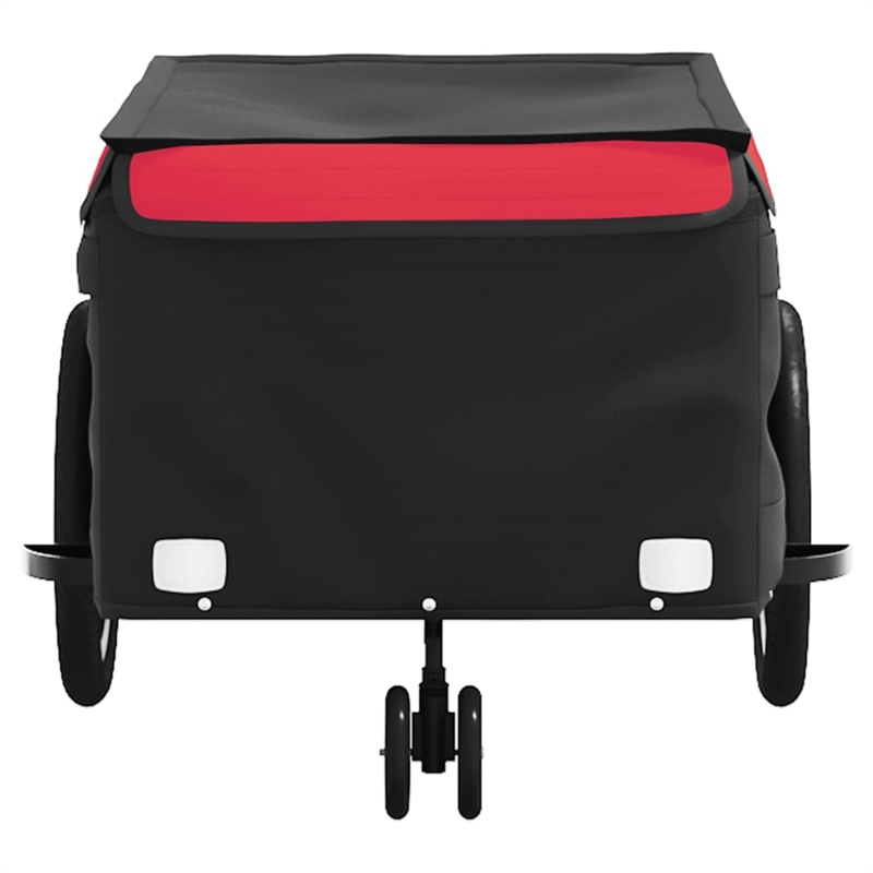 Pemberly Row Sturdy 99.2 lb Iron Bike Trailer in Black and Red