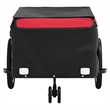 Pemberly Row Sturdy 99.2 lb Iron Bike Trailer in Black and Red