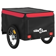 Pemberly Row Sturdy 99.2 lb Iron Bike Trailer in Black and Red