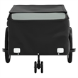 Pemberly Row Sturdy 99.2 lb Iron Bike Trailer in Black and Gray