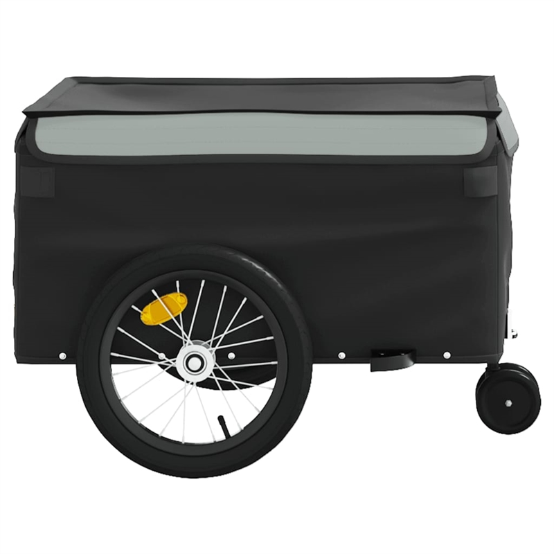 Pemberly Row Sturdy 99.2 lb Iron Bike Trailer in Black and Gray