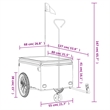 Pemberly Row Sturdy 99.2 lb Iron Bike Trailer in Black and Orange