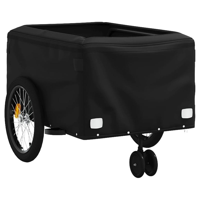 Pemberly Row Sturdy 99.2 lb Iron Bike Trailer in Black and Red