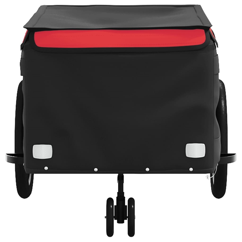 Pemberly Row Sturdy 99.2 lb Iron Bike Trailer in Black and Red