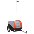 Pemberly Row Sturdy 99.2 lb Iron Bike Trailer in Black and Orange