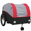 Pemberly Row Sturdy 99.2 lb Iron Bike Trailer in Black and Red