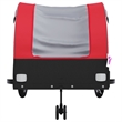 Pemberly Row Sturdy 99.2 lb Iron Bike Trailer in Black and Red