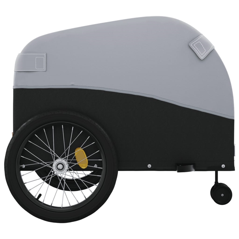 Pemberly Row Versatile 99.2 lb Iron Bike Trailer in Black and Gray