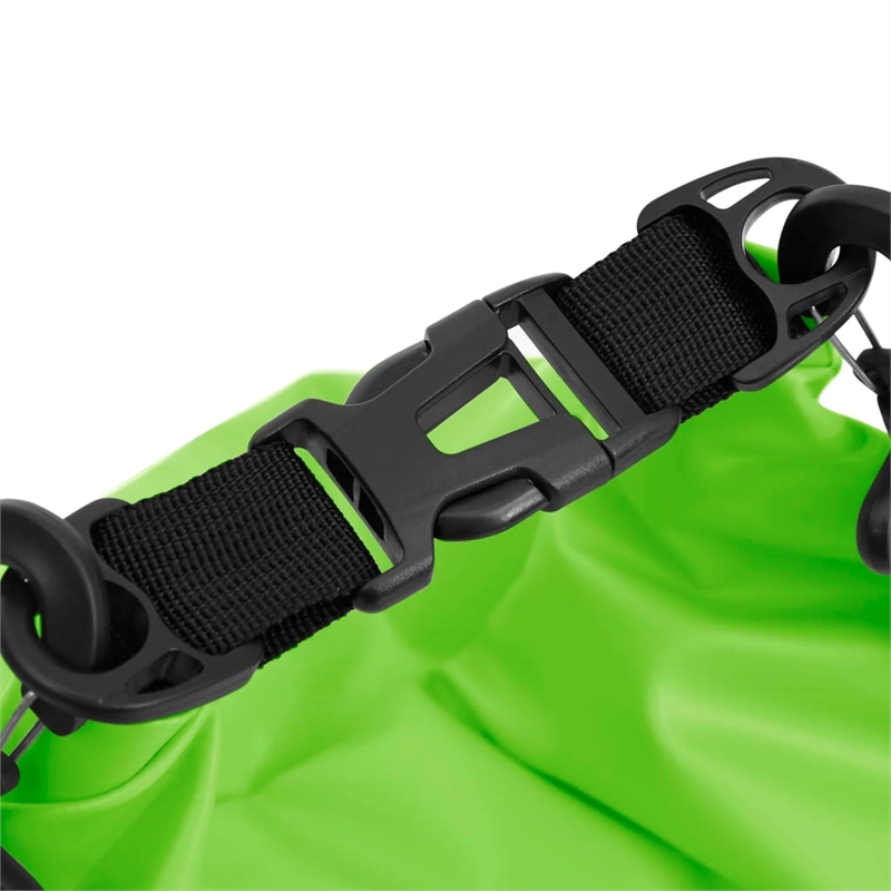 Pemberly Row Lightweight and Durable 5.3 gal PVC Dry Bag with Zipper in Green