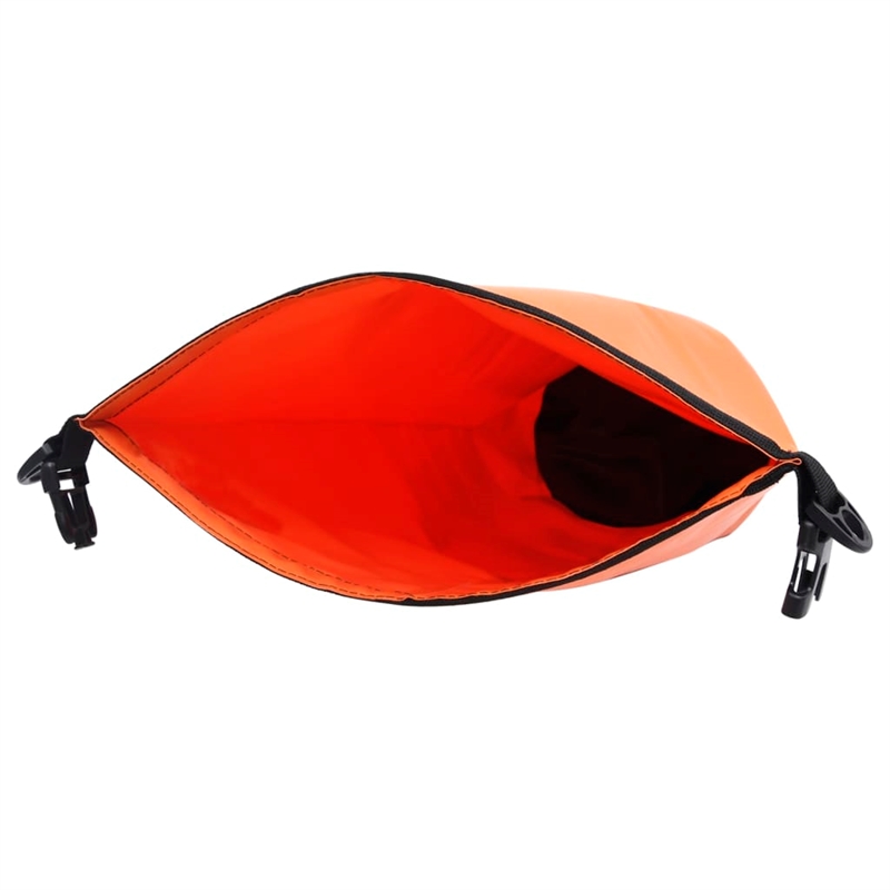Pemberly Row Lightweight and Durable 5.3 gal PVC Dry Bag with Zipper in Orange