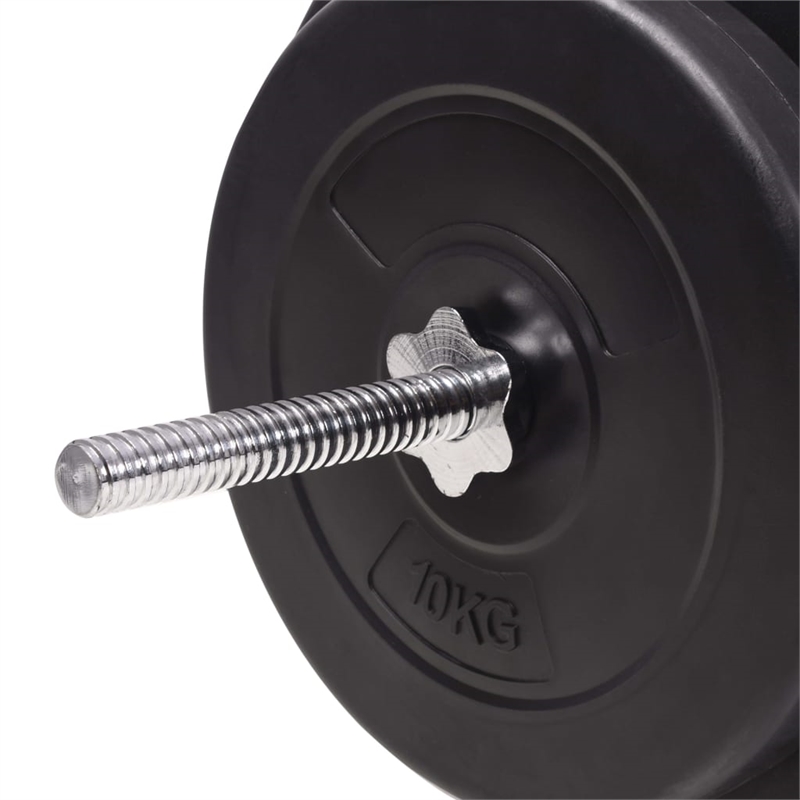 Pemberly Row Versatile 198.4lbs Barbell and Dumbbell Set in Black