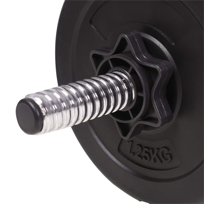 Pemberly Row Versatile 198.4lbs Barbell and Dumbbell Set in Black