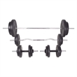 Pemberly Row Versatile 198.4lbs Barbell and Dumbbell Set in Black