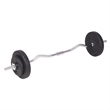 Pemberly Row Versatile 198.4lbs Barbell and Dumbbell Set in Black