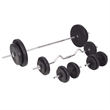 Pemberly Row Versatile 198.4lbs Barbell and Dumbbell Set in Black