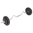 Pemberly Row Versatile 198.4lbs Barbell and Dumbbell Set in Black