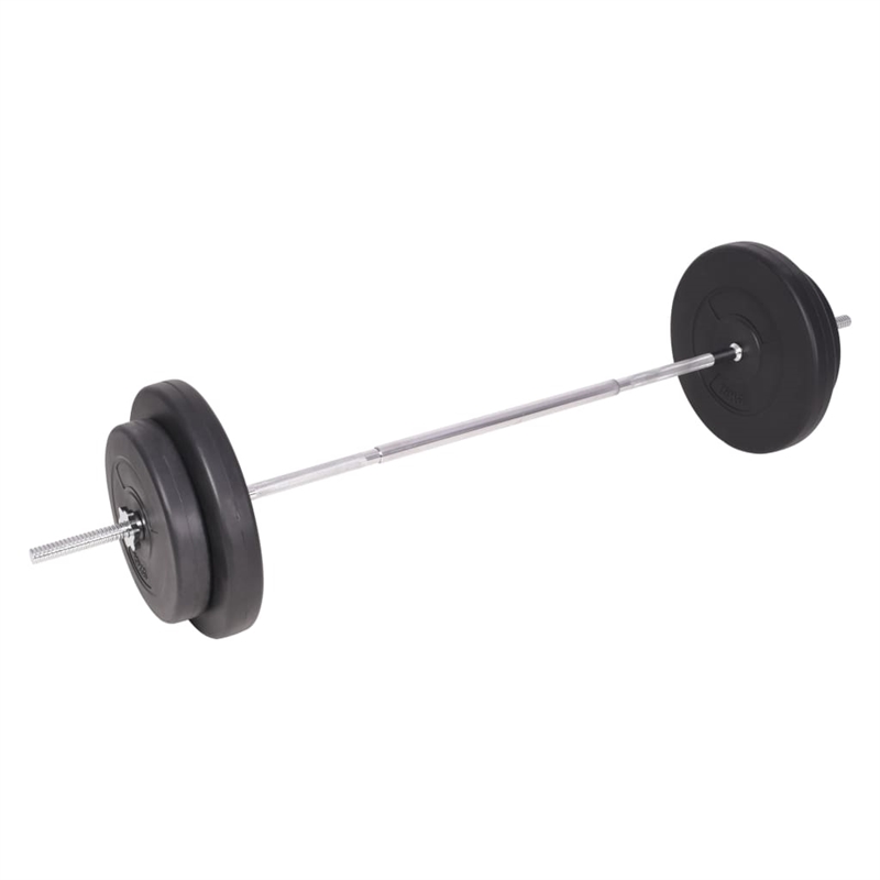 Pemberly Row Versatile 198.4lbs Barbell and Dumbbell Set in Black