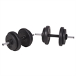 Pemberly Row Versatile 198.4lbs Barbell and Dumbbell Set in Black