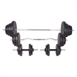 Pemberly Row Versatile 264.6 lbs Barbell and Dumbbell Set in Black