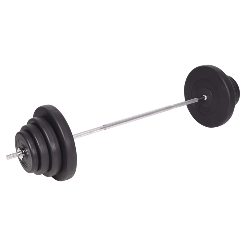 Pemberly Row Versatile 264.6 lbs Barbell and Dumbbell Set in Black