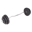 Pemberly Row Versatile 264.6 lbs Barbell and Dumbbell Set in Black