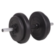 Pemberly Row Versatile 264.6 lbs Barbell and Dumbbell Set in Black