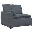 Pemberly Row Contemporary Modular Velvet Polyester Sofa in Dark Grey