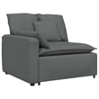 Pemberly Row Modular Sofa with Footstool and Cushions in Dark Gray