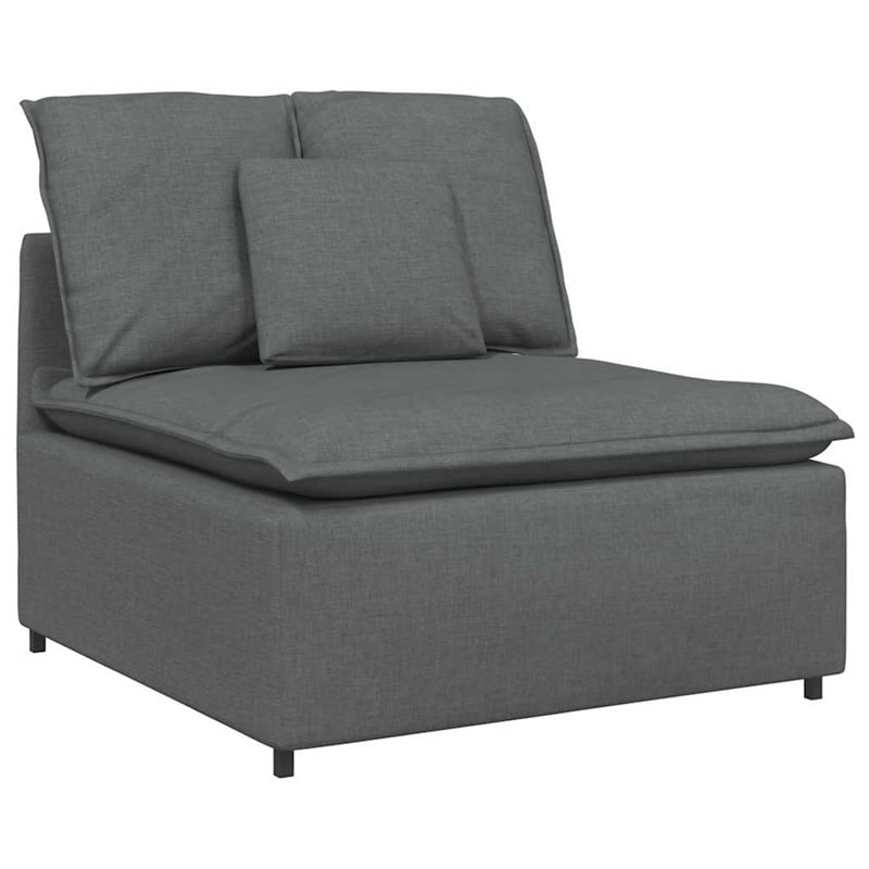 Pemberly Row Modular Sofa with Footstool and Cushions in Dark Gray