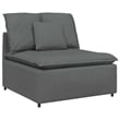 Pemberly Row Modular Sofa with Footstool and Cushions in Dark Gray