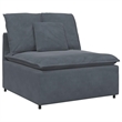 Pemberly Row Contemporary Oversized Modular Velvet Sofa in Dark Grey