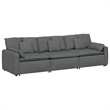Pemberly Row Contemporary Modular Sofa with Cushions Dark Gray
