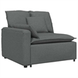 Pemberly Row Contemporary Modular Sofa with Cushions Dark Gray