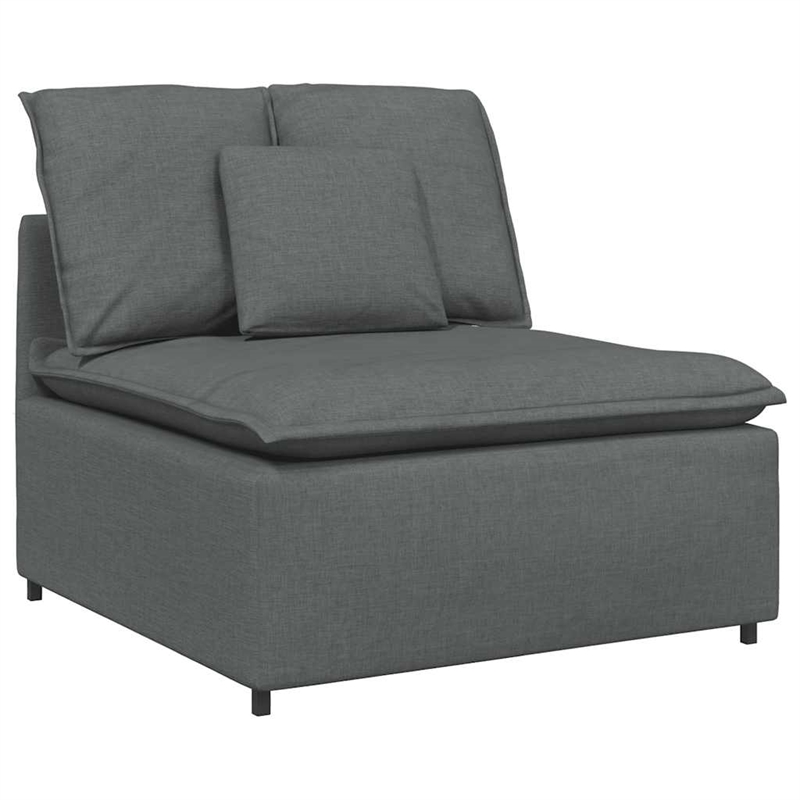 Pemberly Row Contemporary Modular Sofa with Cushions Dark Gray