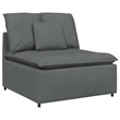 Pemberly Row Contemporary Modular Sofa with Cushions Dark Gray