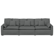 Pemberly Row Contemporary Modular Sofa with Cushions Dark Gray